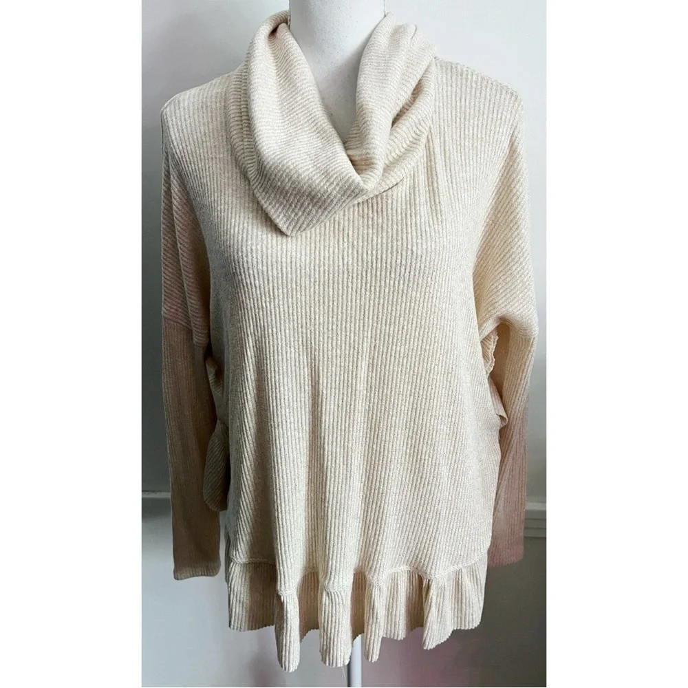 Postmark • Orley Cozy Cream/Gold Cowl Neck Sweater